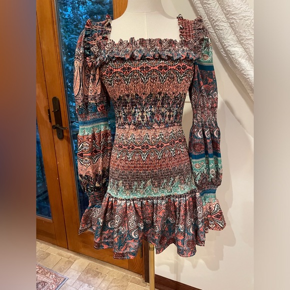 Missguided Dresses & Skirts - NWT Misguided Bohemian Off-Shoulder Dress Bandeau 4 Boho Heavy cotton